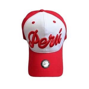 Peruvian Flag color embroidered Peru word hat made un Peru